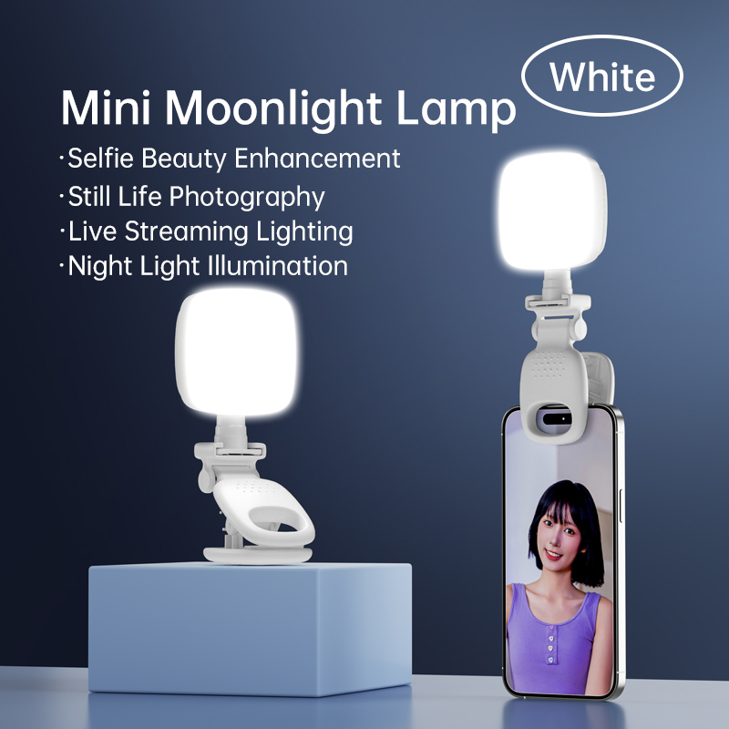 Photography Lighting Handheld - ไฟเซลฟี่แบบหนีบพกพาขนาดเล็ก LED ปรับความสว่างได้ ใช้สำหรับถ่ายภาพด้วยโทรศัพท์ ถ่ายภาพกลางคืน ไฟพกพาขนาดเล็ก