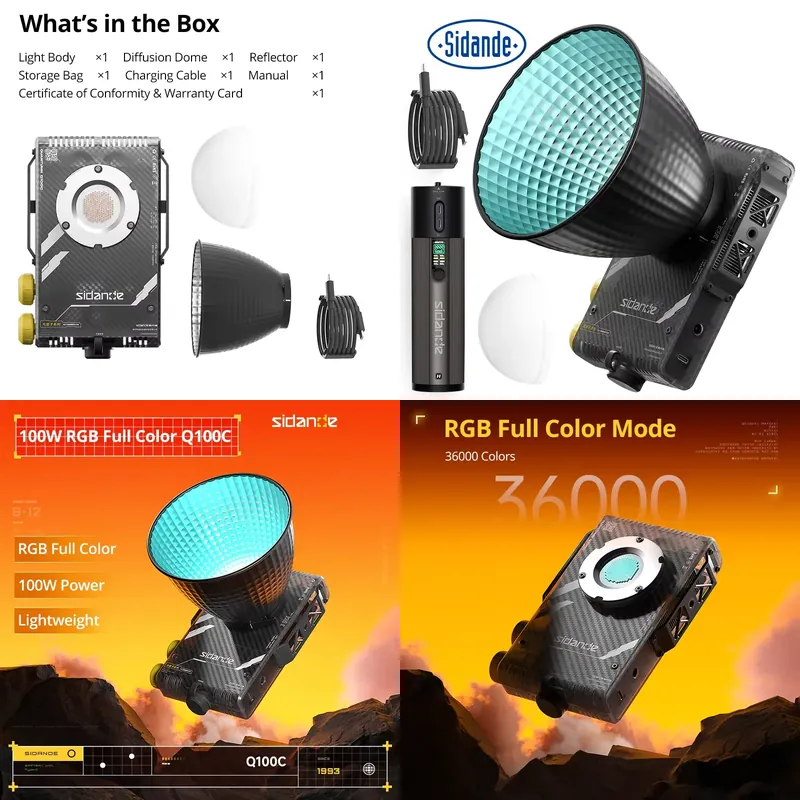 Photography Lighting Brands - แบรนด์สำหรับ Sidande Q100C Q100Lite ไฟเติมแสงสำหรับการถ่ายภาพระดับมืออาชีพแบบพกพา กำลังไฟสูง