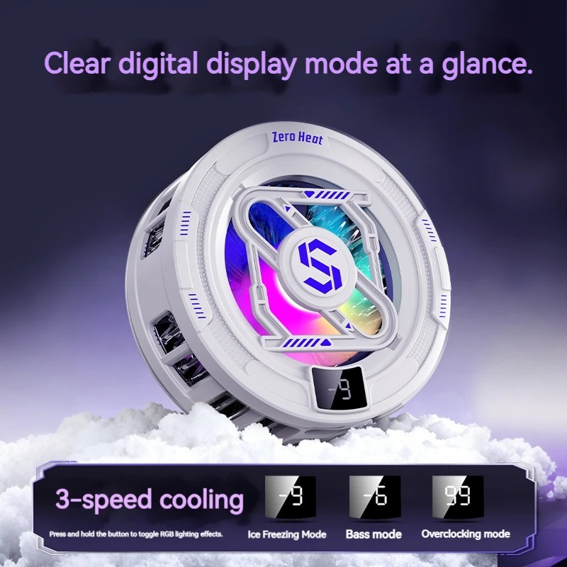 Photography Lighting Game - K52 AI Mobile Cooler ตัวระบายความร้อนแบบแม่เหล็กพร้อมหน้าจอแสดงผลดิจิตอล ไฟ