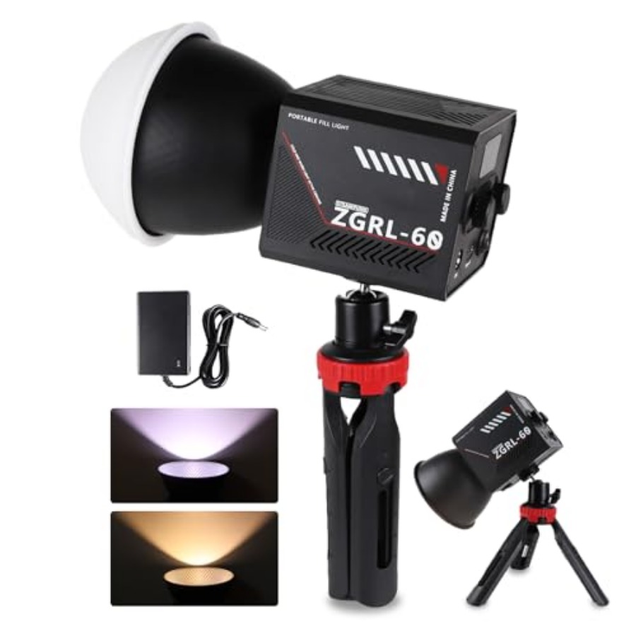 Photography Lighting Handheld - ไฟวิดีโอ LED COB 60W แบบพกพาพร้อมแบตเตอรี่ 8000