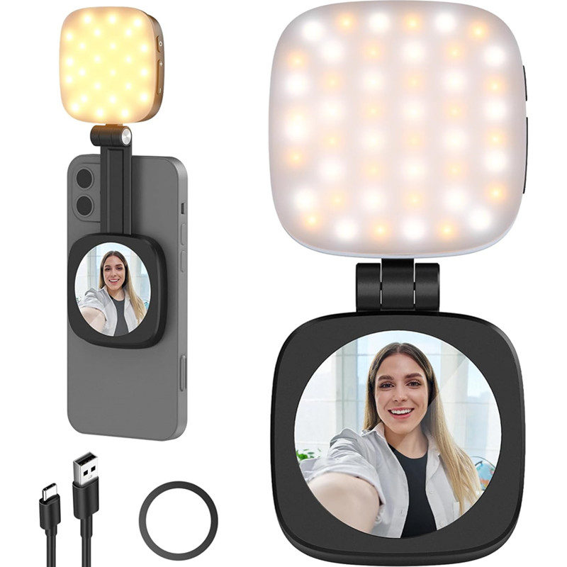 2 ใน 1 พับแม่เหล็กโทรศัพท์เซลฟ - Photography Lighting Brands บทวิจารณ์และราคา
